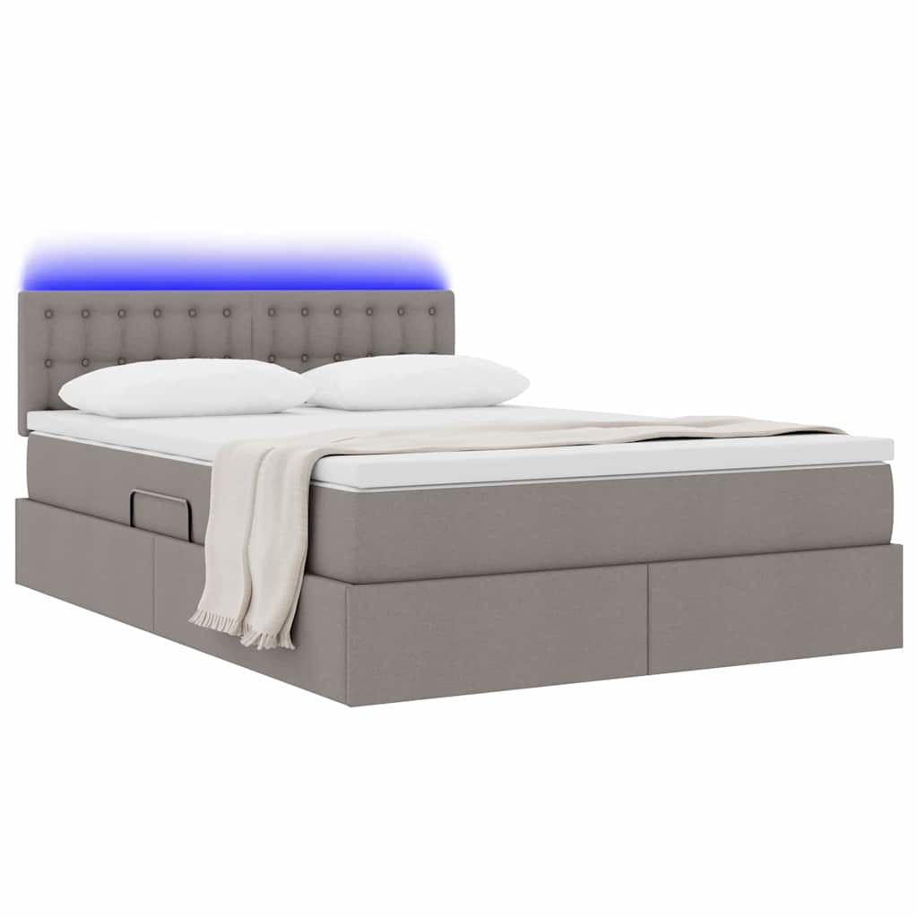 Letto con luci a strisce a LED Talpa 140 x 190 cm Tessuto 3371271