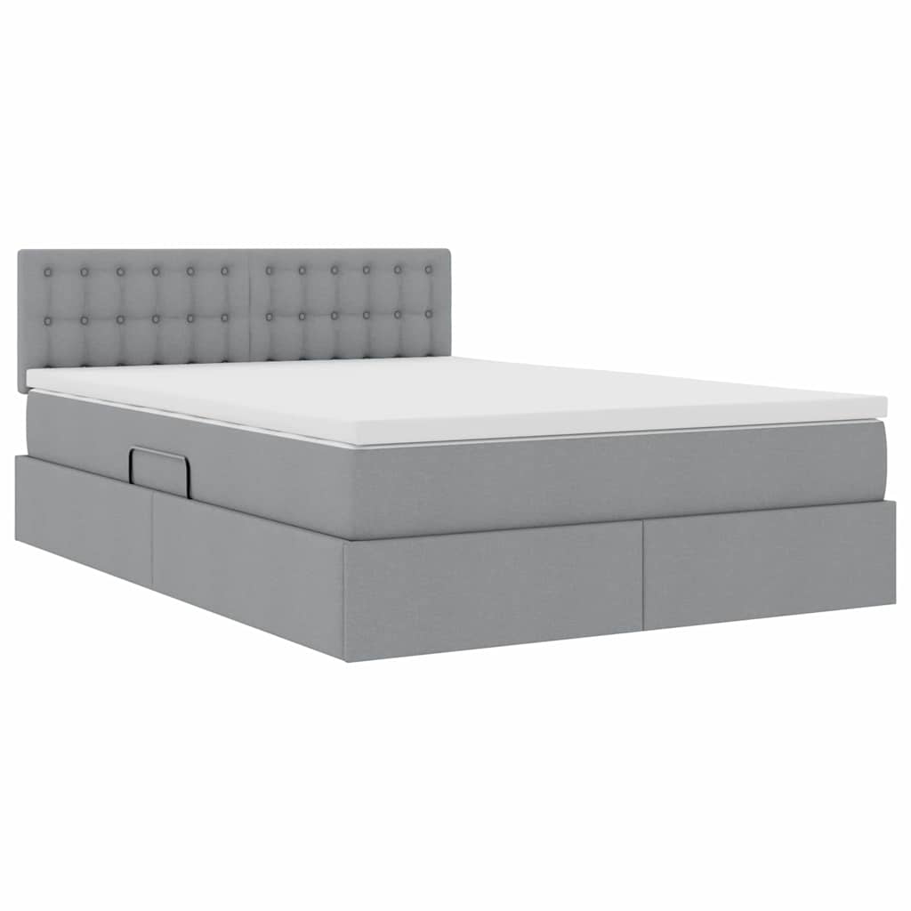 Letto con testiera Grigio chiaro 140 x 200 cm Tessuto 3371274