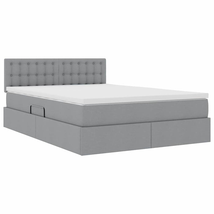 Letto con testiera Grigio chiaro 140 x 200 cm Tessuto 3371274