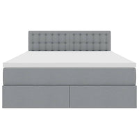 Letto con testiera Grigio chiaro 140 x 200 cm Tessuto 3371274