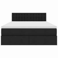 Letto con luci a strisce a LED Nero 140 x 200 cm Tessuto 3371276