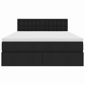 Letto con luci a strisce a LED Nero 140 x 200 cm Tessuto 3371276