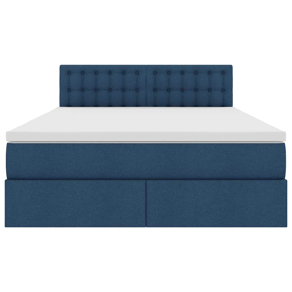 Letto con contenitore e LED con led Blu 140 x 200 cm Tessuto 3371279