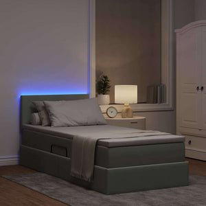 Letto con contenitore e LED Grigio chiaro 90 x 190 cm Velluto 3371301
