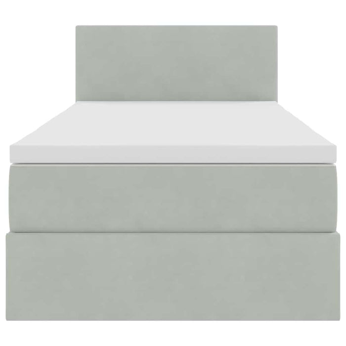 Letto con contenitore e LED Grigio chiaro 90 x 190 cm Velluto 3371301