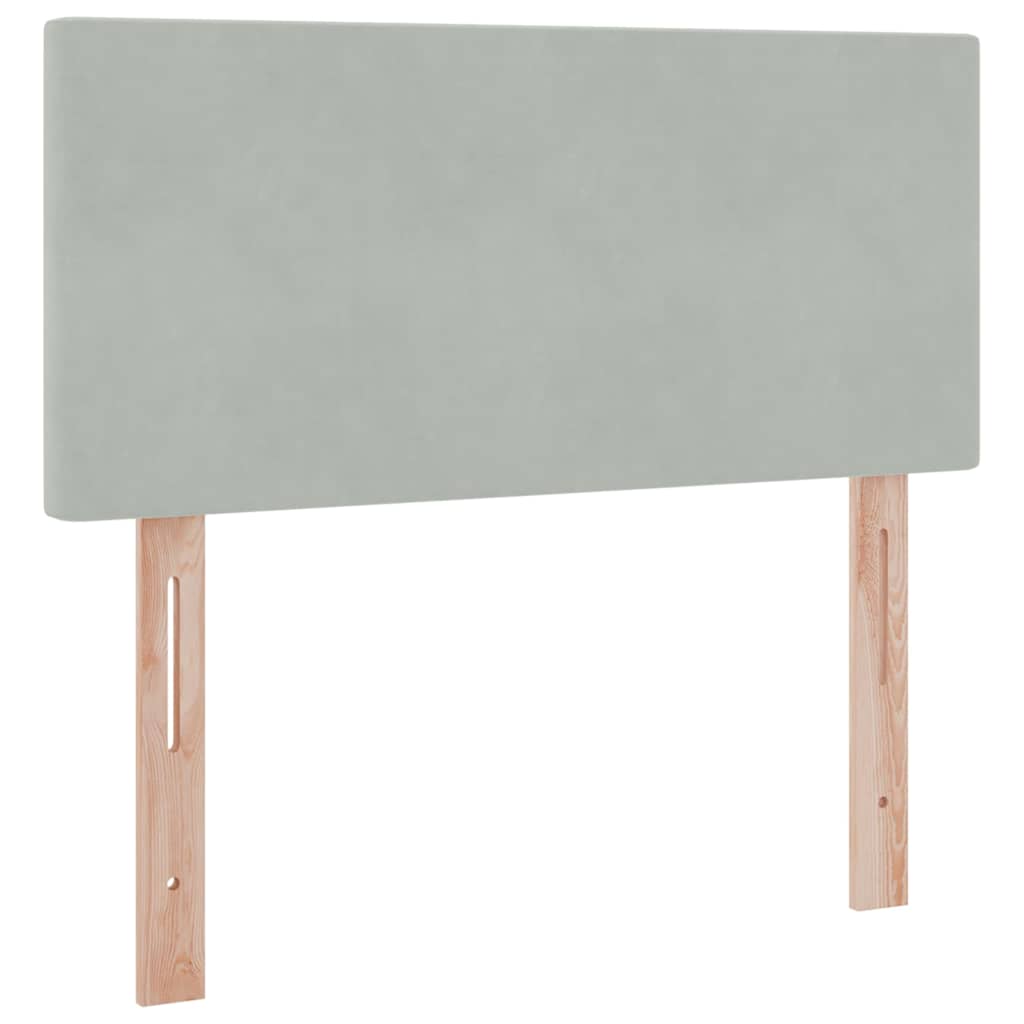 Letto con contenitore e LED Grigio chiaro 90 x 190 cm Velluto 3371301