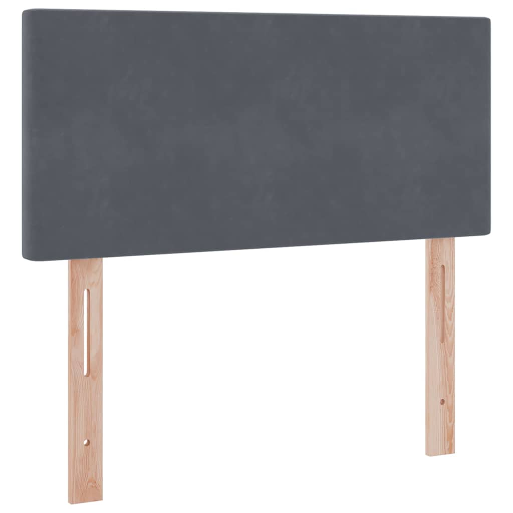 Letto con contenitore e LED Grigio scuro 90 x 200 cm Velluto 3371308