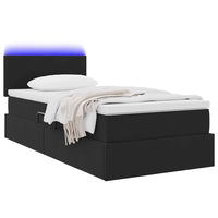 Letto con contenitore e LED con led Nero 90 x 200 cm Velluto 3371309