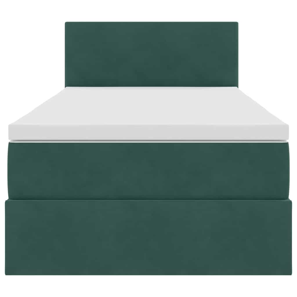 Letto con contenitore e LED Verde Scuro 100 x 200 cm Velluto 3371316