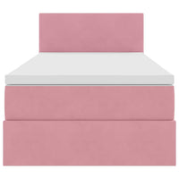 Letto con contenitore e LED con led Rosa 100 x 200 cm Velluto 3371318