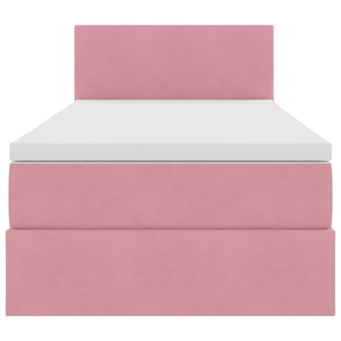 Letto con contenitore e LED con led Rosa 100 x 200 cm Velluto 3371318