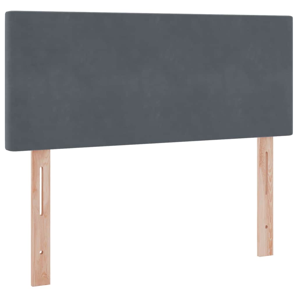 Letto con contenitore e LED Grigio scuro 120 x 190 cm Velluto 3371320