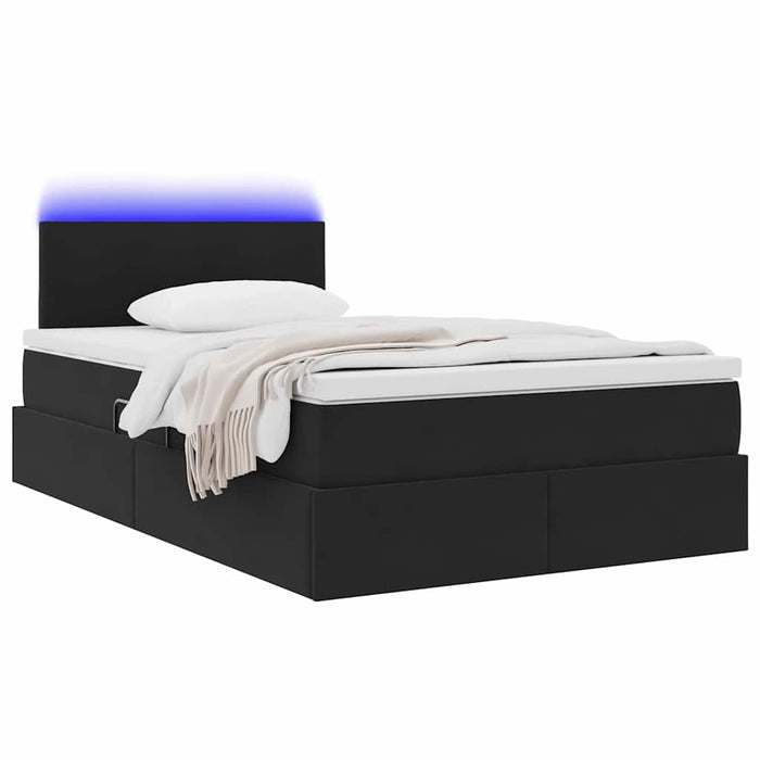 Letto con contenitore e LED Nero 120 x 190 cm Velluto 3371321