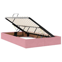 Letto con contenitore e LED Rosa 120 x 200 cm Velluto 3371330