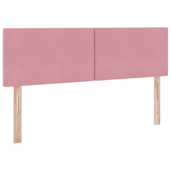 Letto con luci a strisce a LED Rosa 140 x 190 cm Velluto 3371336