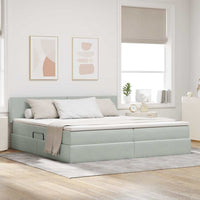 Letto con testiera Grigio chiaro 200 x 200 cm Velluto 3371355