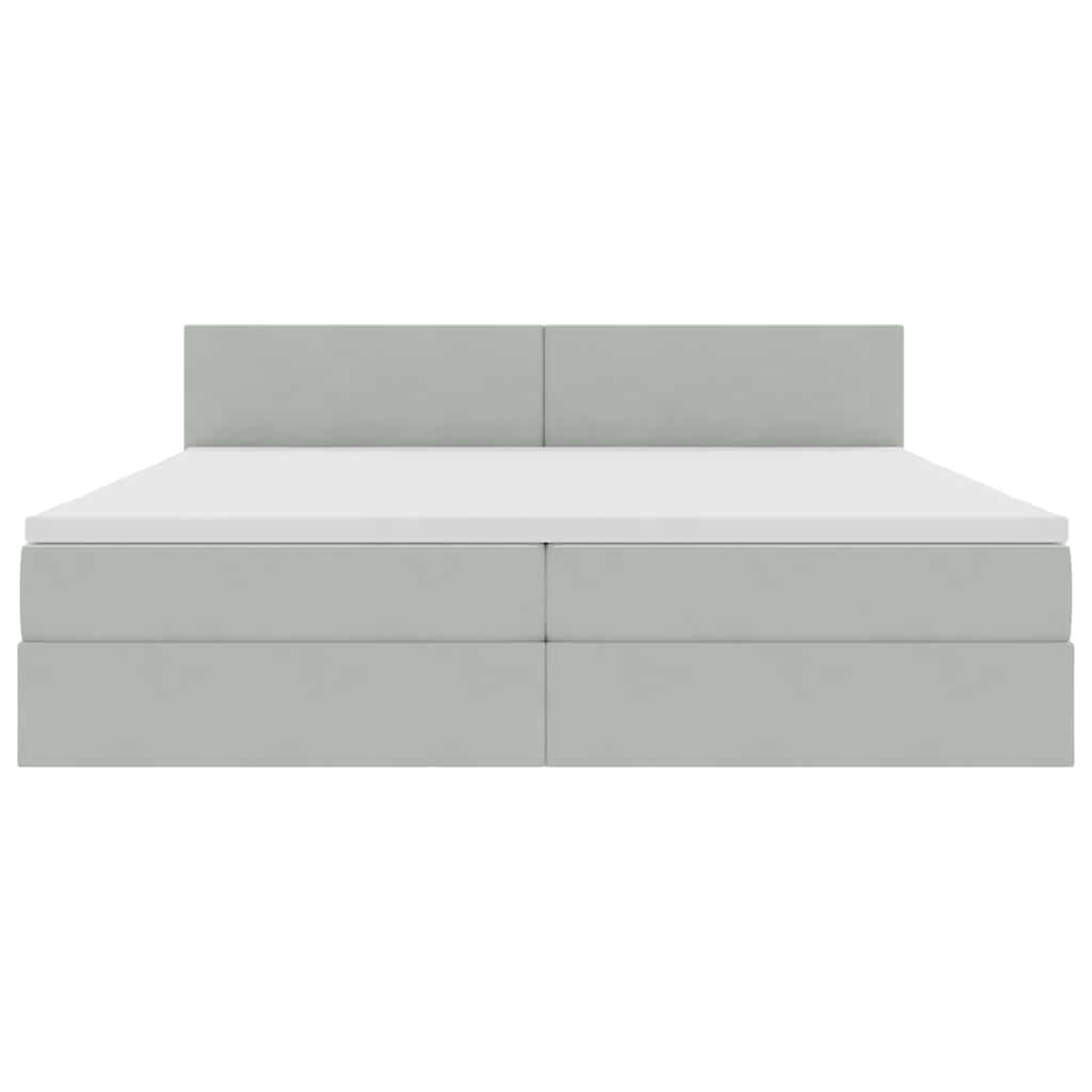 Letto con testiera Grigio chiaro 200 x 200 cm Velluto 3371355