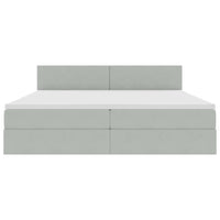 Letto con testiera Grigio chiaro 200 x 200 cm Velluto 3371355