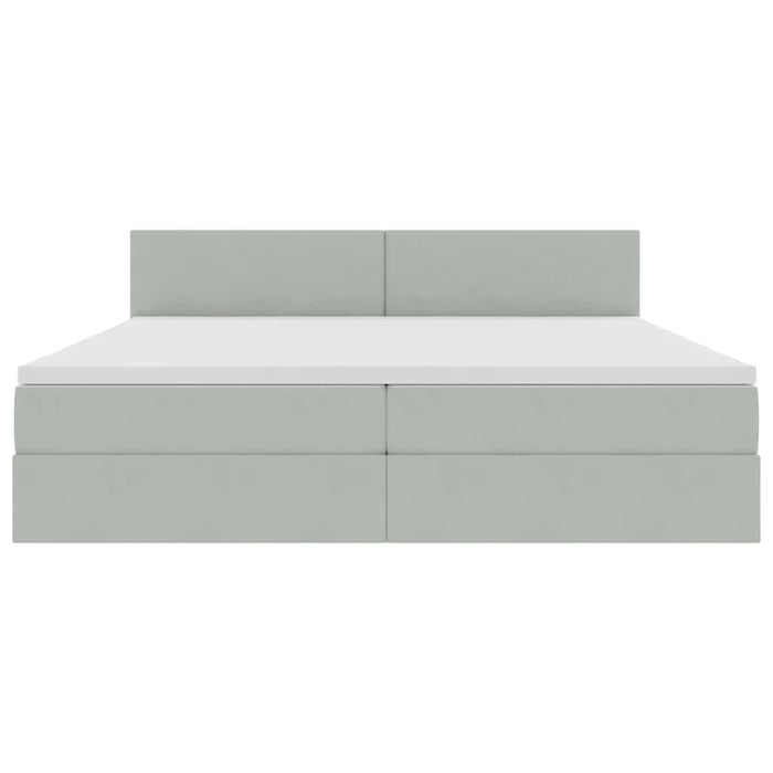 Letto con testiera Grigio chiaro 200 x 200 cm Velluto 3371355