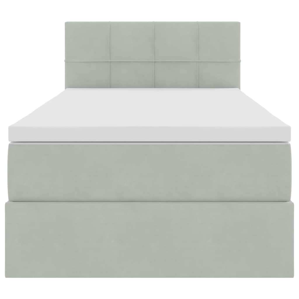 Letto con contenitore e LED Grigio chiaro 90 x 200 cm Velluto 3371367