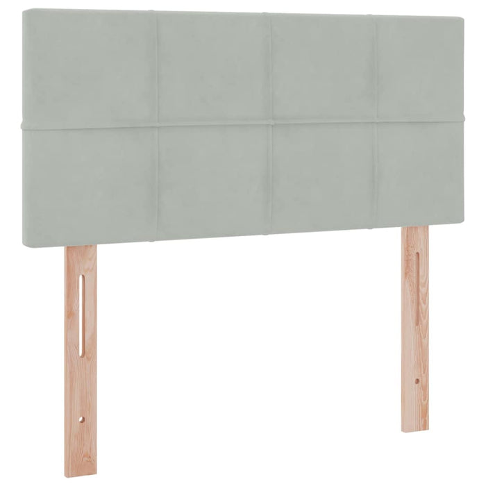 Letto con contenitore e LED Grigio chiaro 90 x 200 cm Velluto 3371367