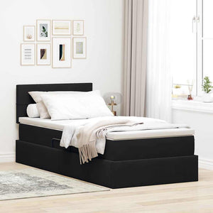 Letto con contenitore e LED con led Nero 90 x 200 cm Velluto 3371369
