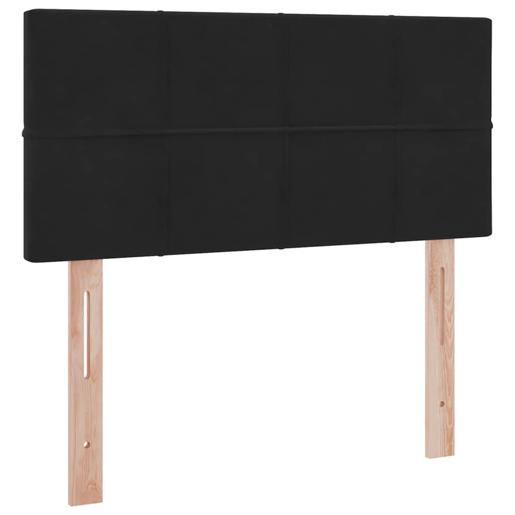 Letto con contenitore e LED con led Nero 90 x 200 cm Velluto 3371369