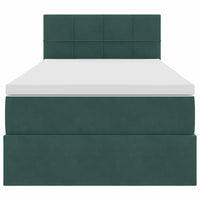 Letto con contenitore e LED Verde Scuro 100 x 200 cm Velluto 3371376