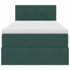 Letto con contenitore e LED Verde Scuro 100 x 200 cm Velluto 3371376
