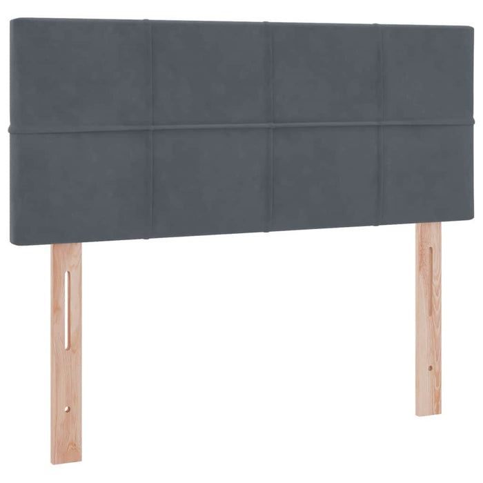Letto con contenitore e LED Grigio scuro 120 x 190 cm Velluto 3371380