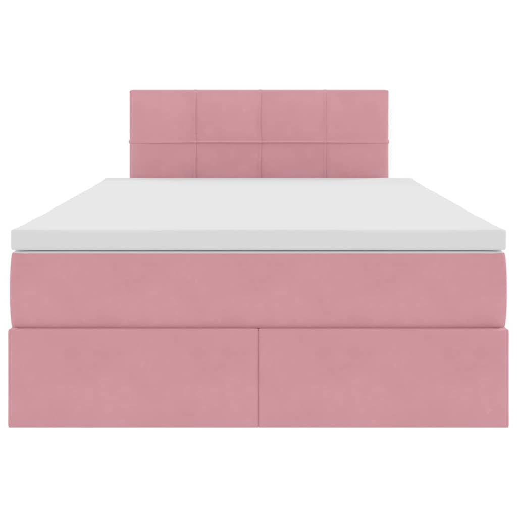 Letto con contenitore e LED con led Rosa 120 x 200 cm Velluto 3371390