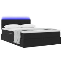Letto con contenitore e LED con led Nero 140 x 190 cm Velluto 3371393