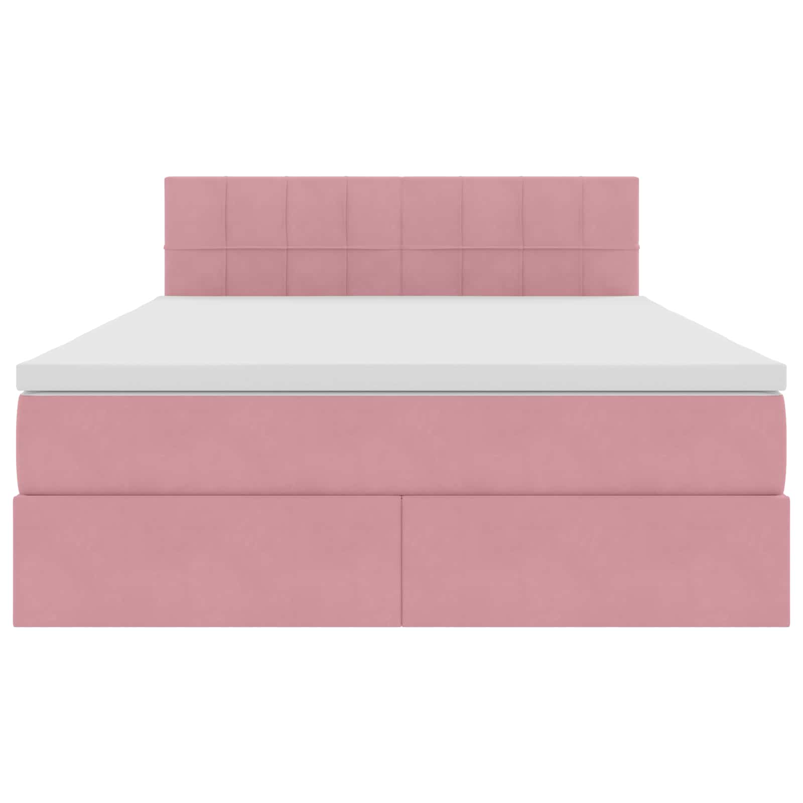 Letto con contenitore e LED Rosa 140 x 190 cm Velluto 3371396