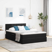 Letto con contenitore e LED con led Nero 140 x 200 cm Velluto 3371399