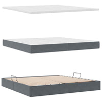 Letto con contenitore e LED Grigio scuro 200 x 200 cm Velluto 3371416