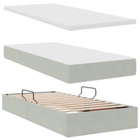 Letto con contenitore e LED Grigio chiaro 90 x 190 cm Velluto 3371421