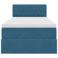 Letto con contenitore e LED Blu Scuro 90 x 190 cm Velluto 3371425