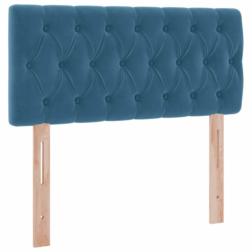 Letto con contenitore e LED Blu Scuro 90 x 200 cm Velluto 3371431