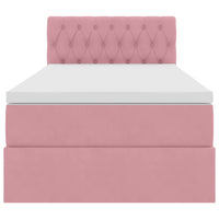 Letto con contenitore e LED con led Rosa 90 x 200 cm Velluto 3371432