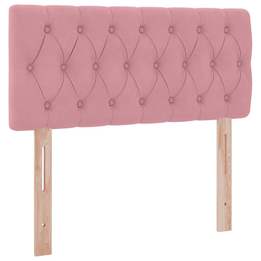 Letto con contenitore e LED con led Rosa 90 x 200 cm Velluto 3371432