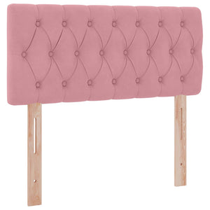 Letto con contenitore e LED con led Rosa 90 x 200 cm Velluto 3371432