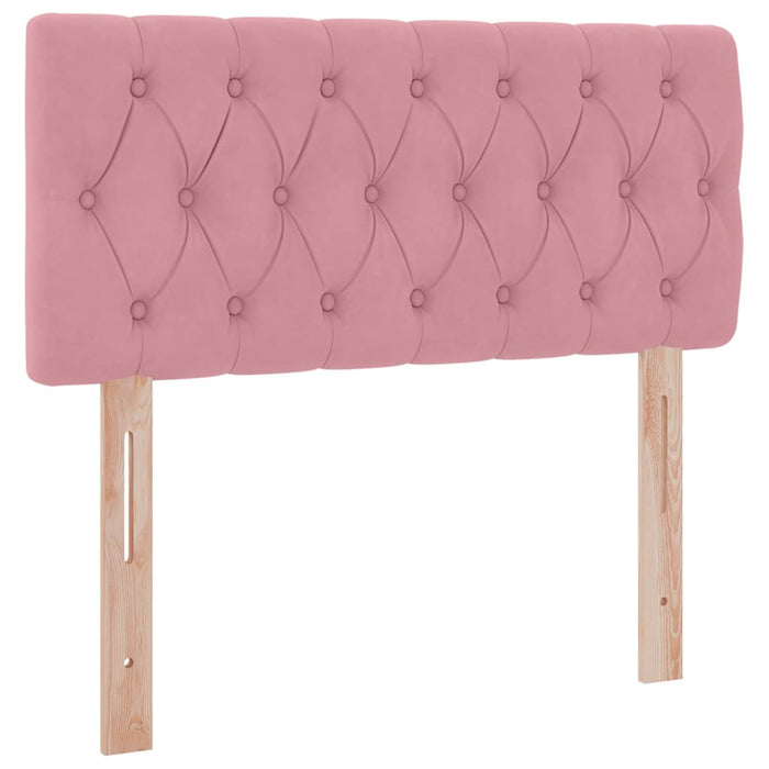 Letto con contenitore e LED con led Rosa 90 x 200 cm Velluto 3371432
