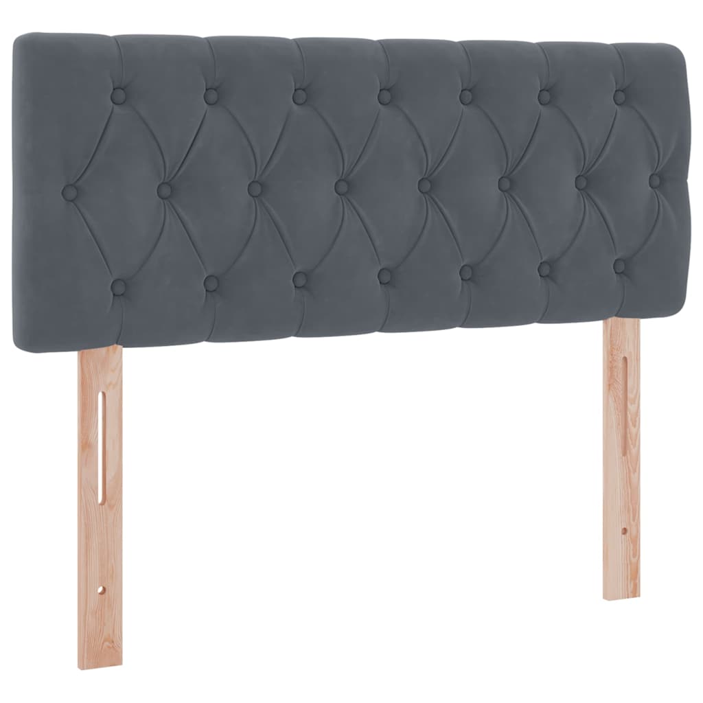 Letto con contenitore e LED Grigio scuro 120 x 190 cm Velluto 3371440