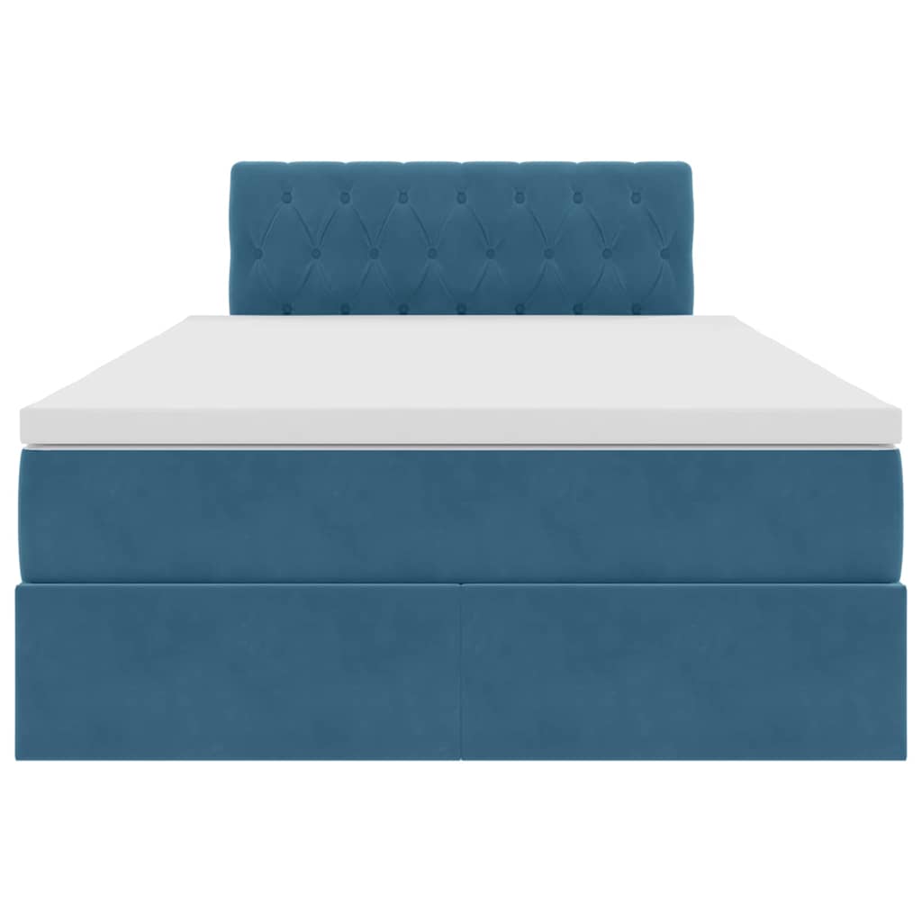 Letto con contenitore e LED Blu 120 x 190 cm Velluto 3371443