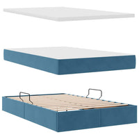 Letto con contenitore e LED Blu 120 x 190 cm Velluto 3371443