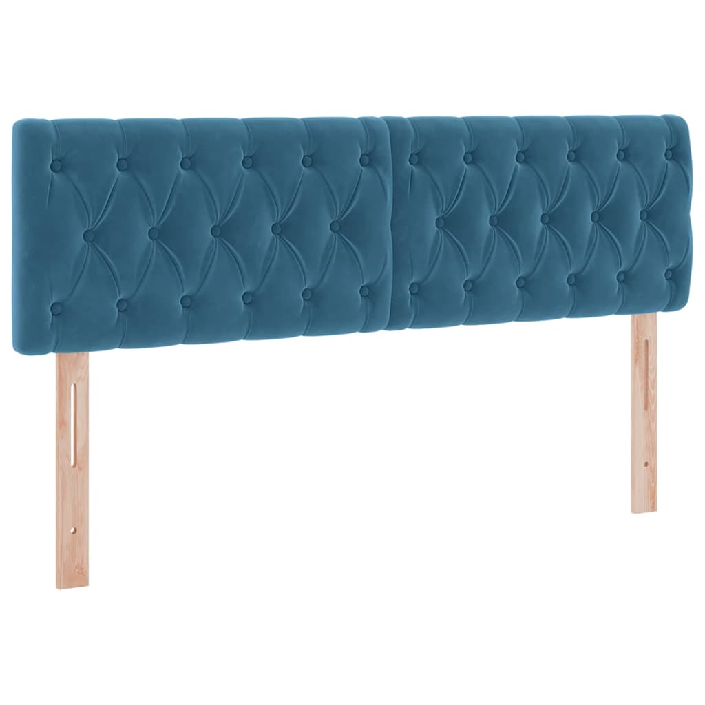 Letto con luci a strisce a LED Blu Scuro 140 x 190 cm Velluto 3371455