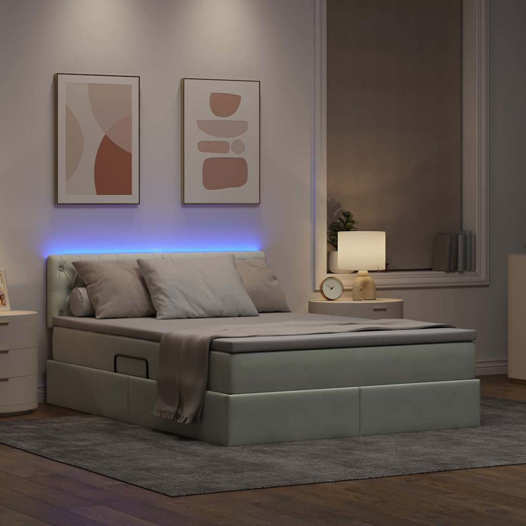 Letto con testiera Grigio chiaro 140 x 200 cm Velluto 3371457