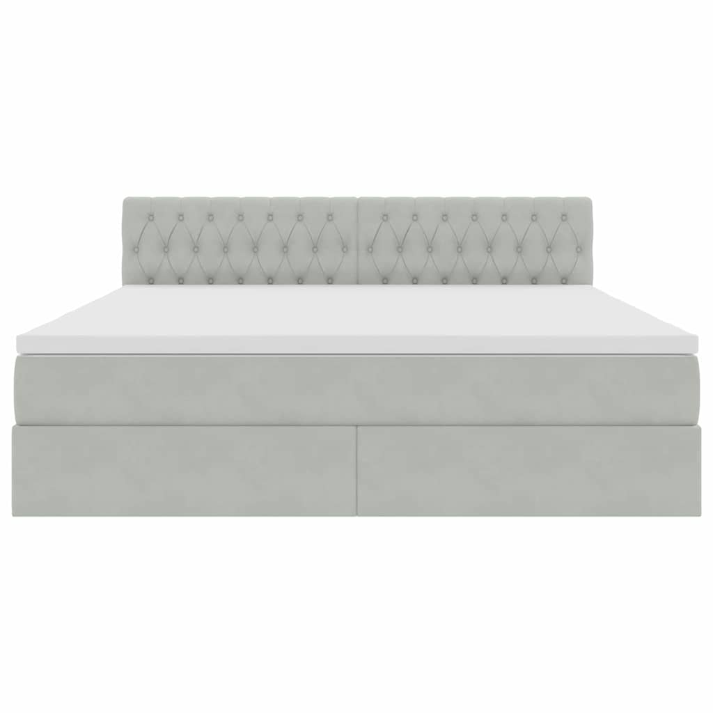 Letto con testiera Grigio chiaro 180 x 200 cm Velluto 3371469