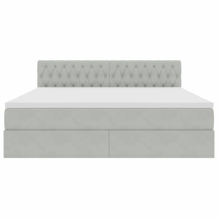 Letto con testiera Grigio chiaro 180 x 200 cm Velluto 3371469