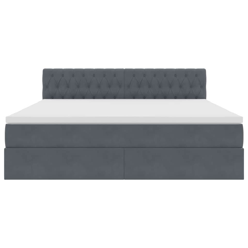 Letto con testiera Grigio scuro 180 x 200 cm Velluto 3371470